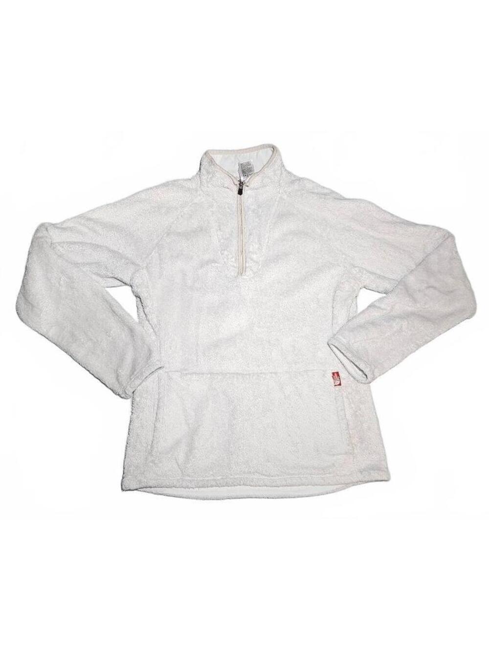 The North Face Womens M Ivory Plush Fleece 1/4 Zip Pullover